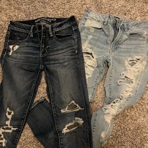 Two pairs American Eagle Jeans